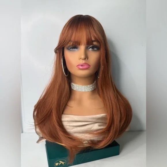 COPPER - AUBURN 20 In Wig with Bangs - Realistic Look - Picture 7 of 9